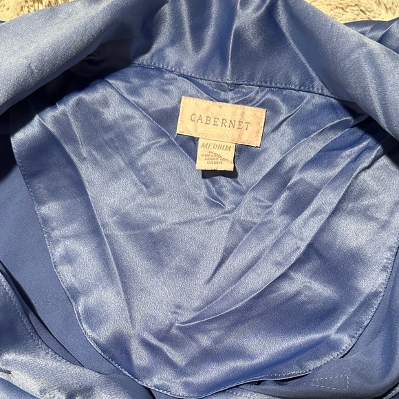 Cabernet Blue Satin Shirt - Picture 7 of 7